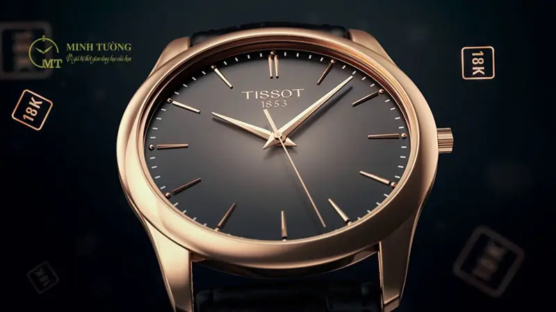 Mặt kính chiếc đồng hồ Tissot Excellence 18K