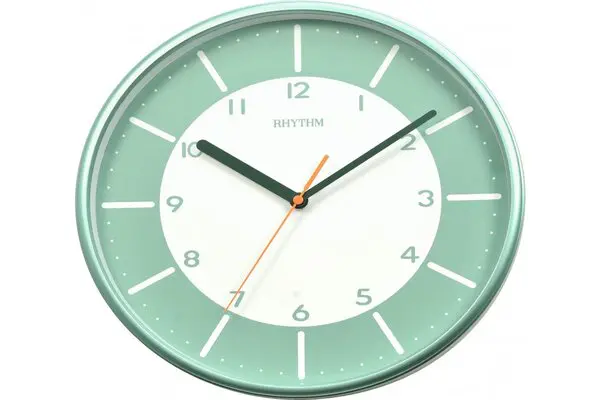 Rhythm CMG544NR05 phiên bản xanh bạc hà - Mẫu đồng hồ treo tường giá rẻ tại TP.HCM cùng dòng Rhythm CMG544NR02