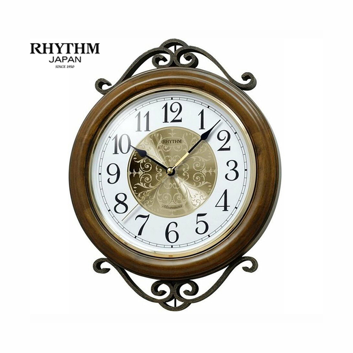Đồng hồ gỗ treo tường của hãng Rhythm - Japan.